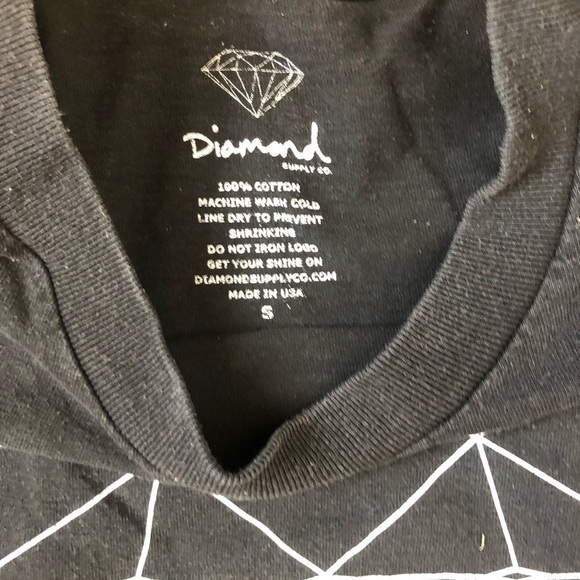 DIAMOND Supply Co Men’s Small Skate Streetwear Black Graphic Tee - Picture 2 of 2